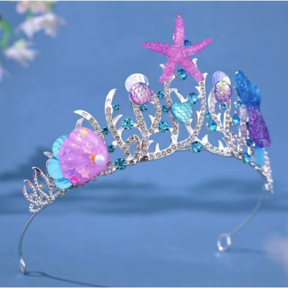 Starfish Mermaid Crown Tiara Ocean Princess Costume Cosplay Hair Accessory - Picture 1 of 8